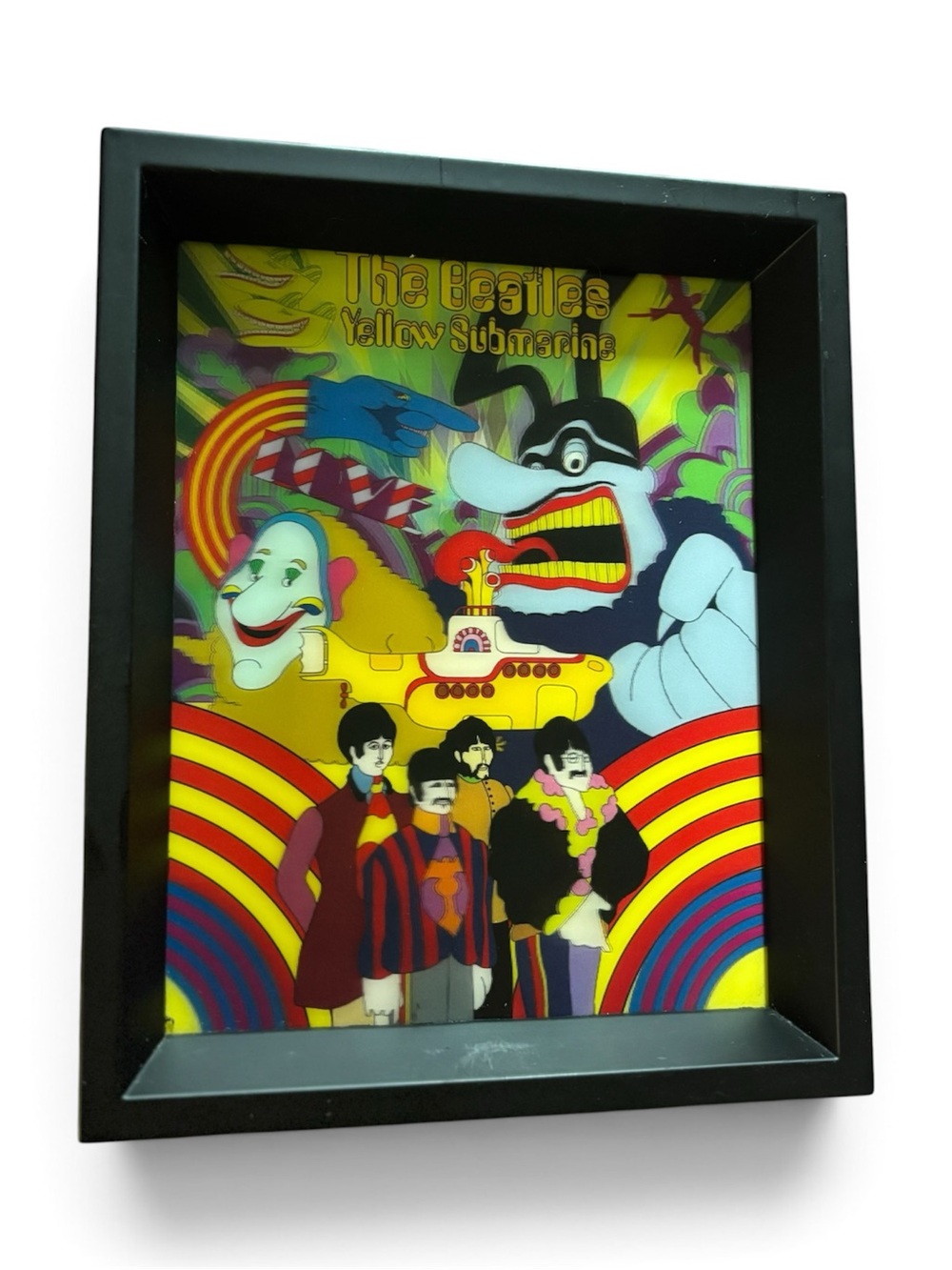 The Beatles 3D Yellow Submarine Framed Pop Art Print - Multicolor